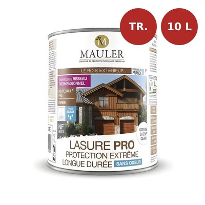 Lasure bois pro haute protection satinée incolore 10L Mauler MAU00132