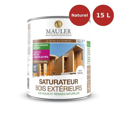 Saturateur bois extérieurs teinte naturelle 15L Mauler MAU00209