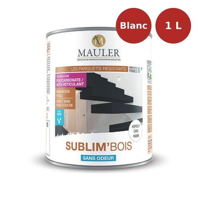 Peinture bois intérieur Sublim'Bois Aspect cire blanc 1L Mauler MAU00235