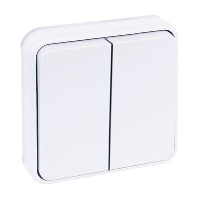 Interrupteur double va-et-vient étanche IP55 encastré blanc OHM00006