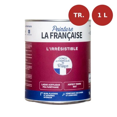 Laque mate acrylique menuiseries L'Irrésistible base transparente 1L PLF00034