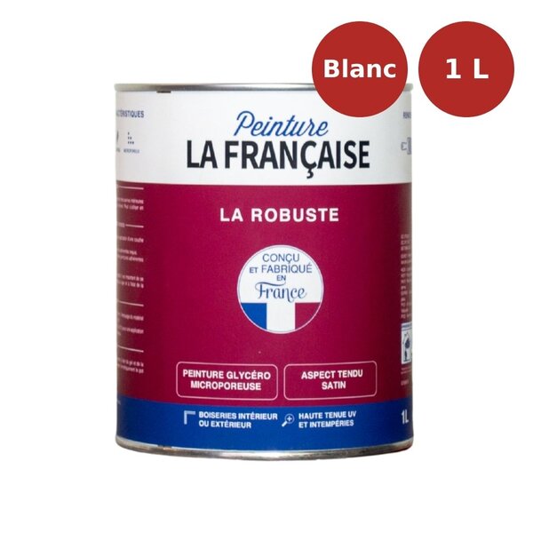 Peinture bois glycéro satinée La Robuste blanc 1L PLF00048