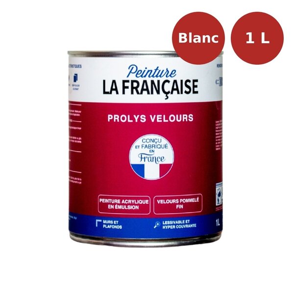 Peinture acrylique veloutée ProLys Velours blanc 1L PLF00156