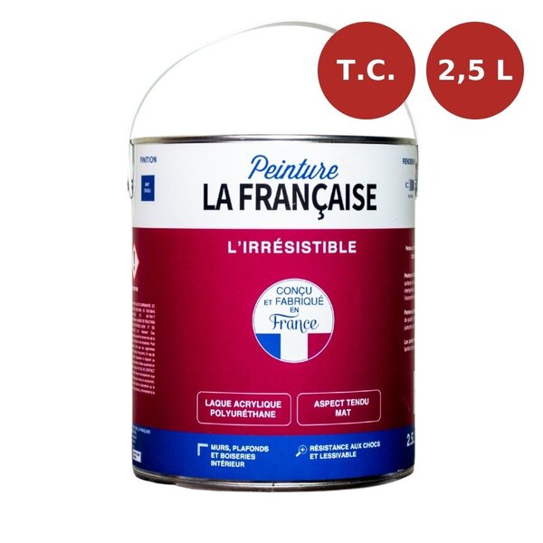 Laque mate acrylique menuiseries L'Irrésistible base teintes claires 2,5L PLF00158