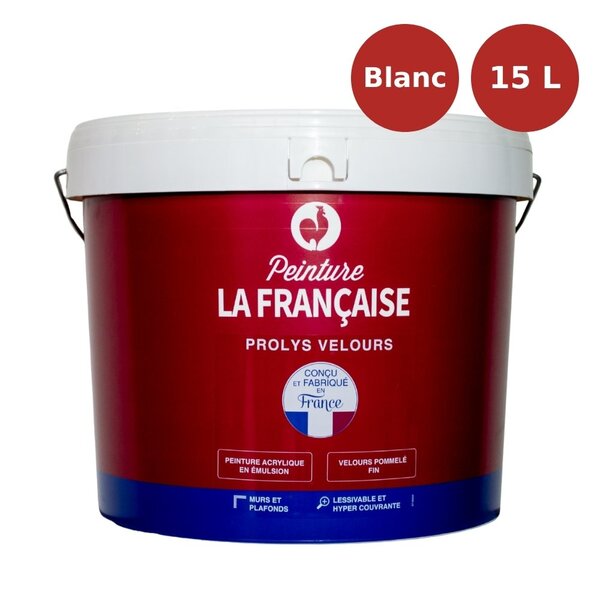 Peinture acrylique veloutée ProLys Velours blanc 15L PLF00121