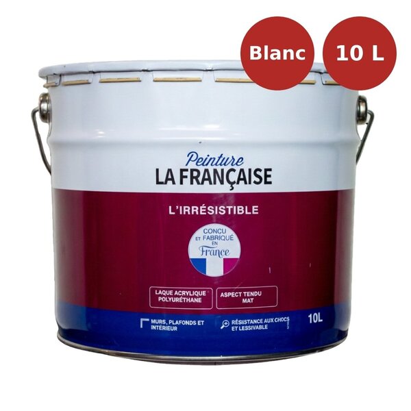 Laque mate acrylique menuiseries L'Irrésistible blanc 10L PLF00152
