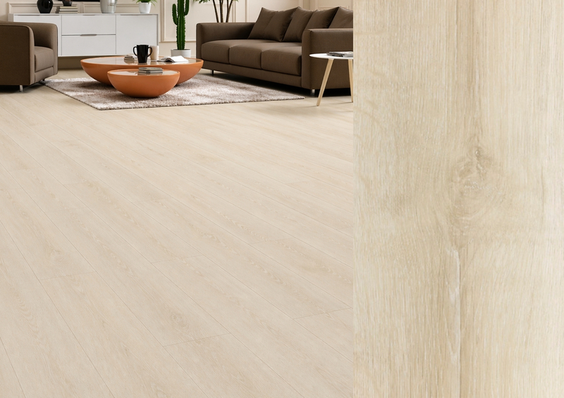 Parquet stratifié 4 chanfreins Domofloor - 502 Blanc Coton ALS00004