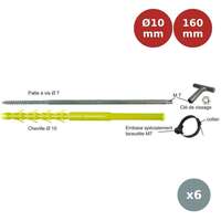 Cheville fixation de câbles spécial ITE 10 x 160mm - Sachet de 6 ING00217