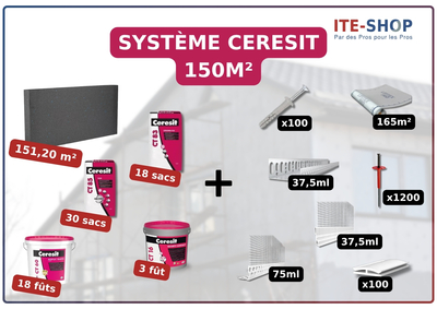 Pack ITE PSE TH31 150m² CERESIT - 140mm - Système complet façade KIT15260