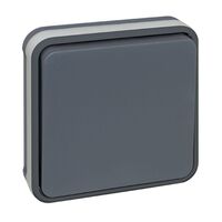 Interrupteur va-et-vient simple étanche IP55 encastré gris OHM00001