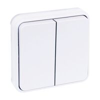 Interrupteur double va-et-vient étanche IP55 encastré blanc OHM00006