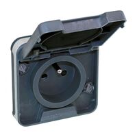 Prise de courant 2P+T étanche IP55 encastré gris OHM00013