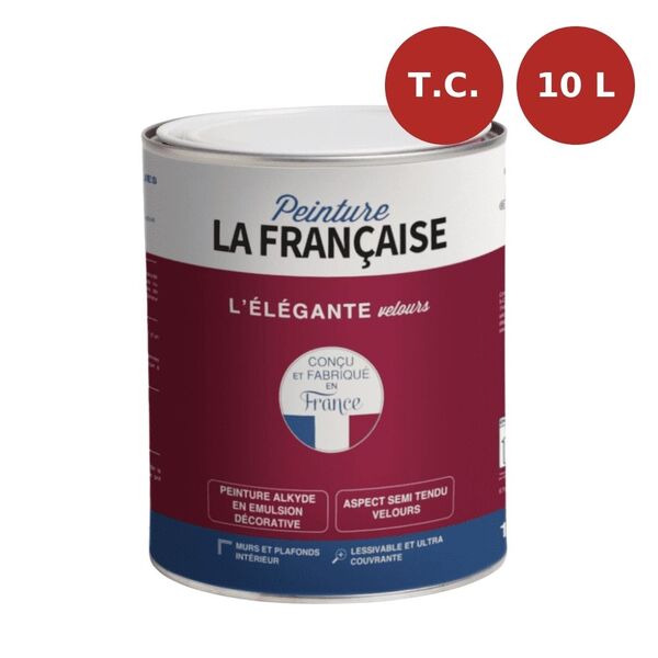 Peinture mat veloutée L'Élégante Velours base teintes claires 10L PLF00003