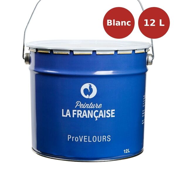 Peinture acrylique veloutée ProVELOURS blanc 12L PLF00064
