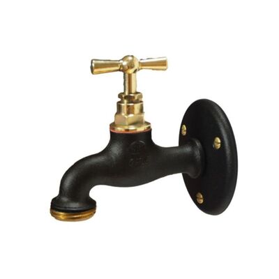 Robinet arrosage extérieur GRK noir mat 15x21 - 20x27 avec applique GRK00007