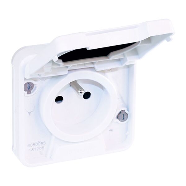 Prise de courant 2P+T étanche IP55 encastré blanc OHM00014