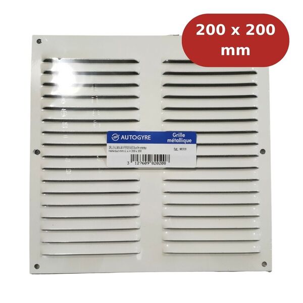 GRILLE 200x200 RAL-9010 AVEC TM SOUS FILM + CAVALIER PAN00003