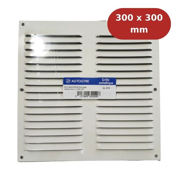 GRILLE 300x300 RAL-9010 AVEC TM SOUS FILM + CAVALIER PAN00005