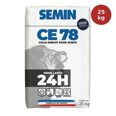 Colle-enduit pour joints CE 78 Prise Lente 24h sac 25kg SEM00010