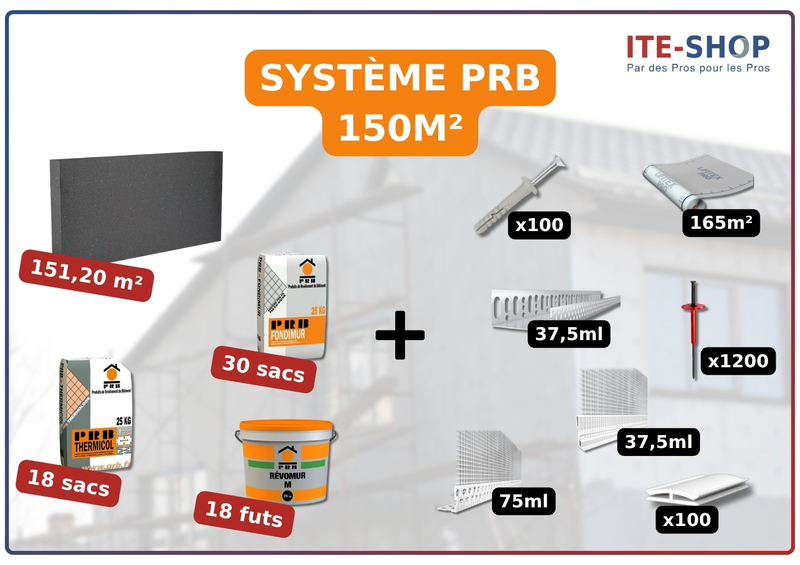 Pack ITE PSE TH31 150m² PRB - 140mm - Système complet façade KIT15265