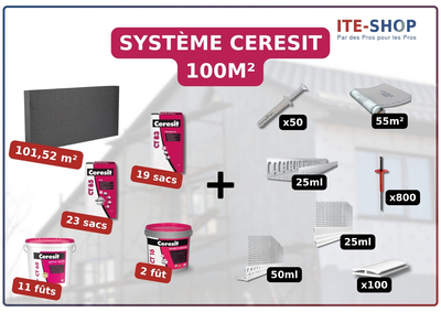 Pack ITE PSE TH31 100m² CERESIT - 140mm - Système complet façade KIT13692
