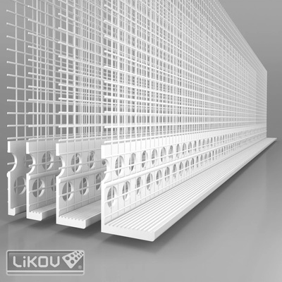 Profilé d'arrêt de l'enduit  de 6mm LC-L. Longueur 2,5ml LIK00092