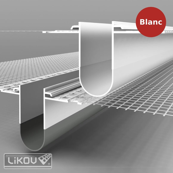 Profilé de dilatation 180° 2D blanc LD-NH. Longueur 2,5ml LIK00097