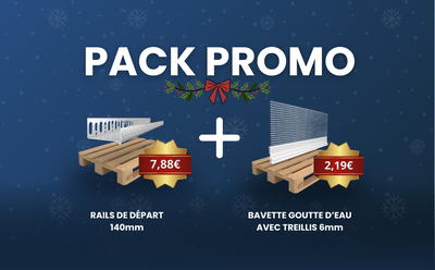 Pack de Noël - Palette de rail de départ en 140mm + Palette de bavette goutte d'eau PROMO_NOEL_3