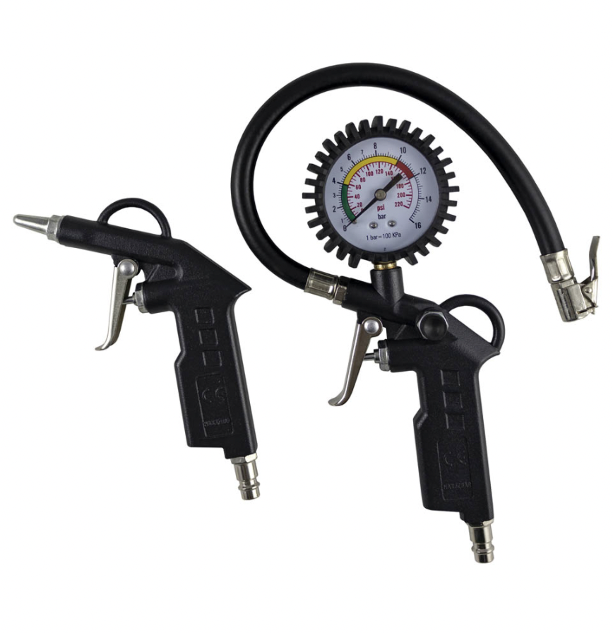 Kit air comprimé échange pneus pistolet souffleur compresseur 8 pcs. réf  61078 rampes de chargement pour matériel roulant en vente chez Euro-Expos