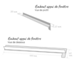 Embout de finition 400 mm, appui de fenêtre (x 2) - RAL 9016 - Blanc ALU00001