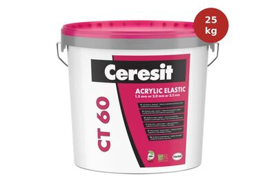CT60 Acrylic Elastic CERESIT - Enduit acrylique façade grain 1,5mm 25kg CER00003