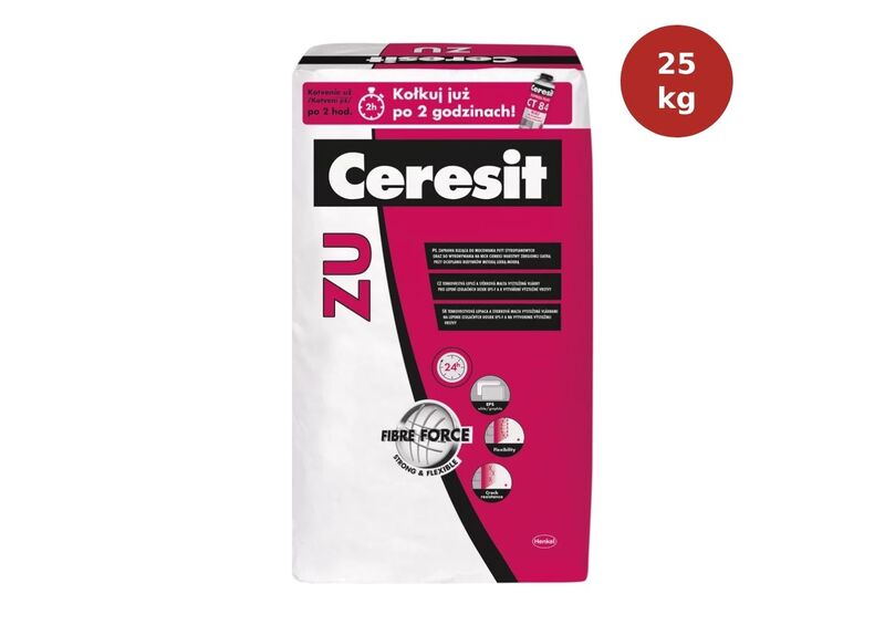 Mortier-colle &amp; sous-enduit armé CERESIT ZU 25kg CER00021