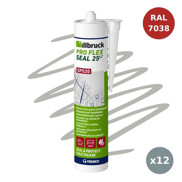 Mastic-colle hybride SP520 Illbruck gris béton RAL 7038 310 mL ILL00148