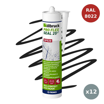 Mastic-colle hybride SP520 Illbruck noir RAL 8022 310 mL ILL00149