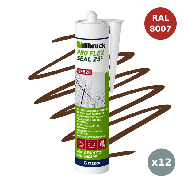 Mastic-colle hybride SP520 Illbruck brun RAL 8007 310 mL ILL00151