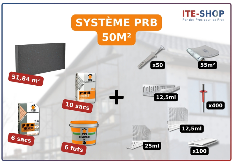 Pack ITE PSE TH31 50m² PRB - 140mm - Système complet façade KIT13694