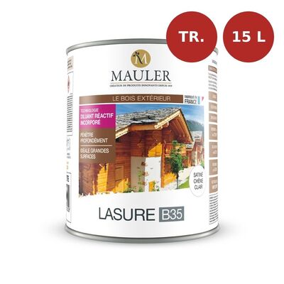 Lasure bois B35 satinée incolore 15L Mauler MAU00112