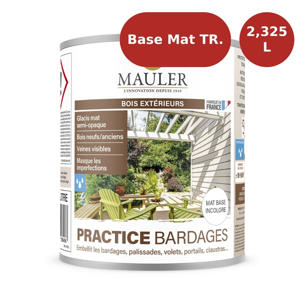 Huile bardage bois extérieur base mate incolore 2,325L Mauler MAU00178