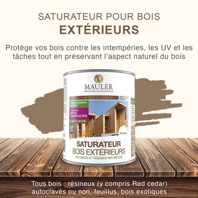 Saturateur bois extérieurs teinte naturelle 1L Mauler MAU00202