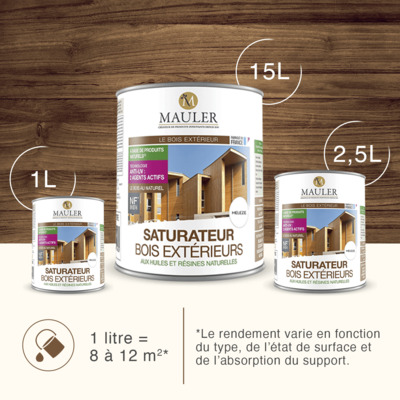 Saturateur bois extérieurs teinte naturelle 15L Mauler MAU00209
