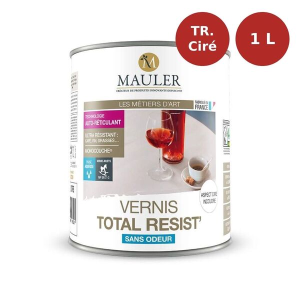 Vernis bois aspect cire incolore Total Resist' 1L Mauler MAU00301
