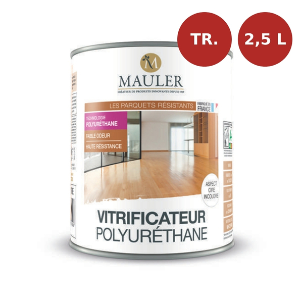 Vitrificateur parquet PU aspect ciré incolore 2,5L Mauler MAU00334