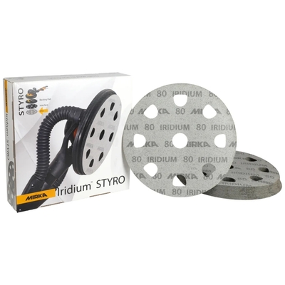 Disques abrasifs Mirka Iridium Ø225 mm Grip 9 trous Styro ITE P40 MIR02278
