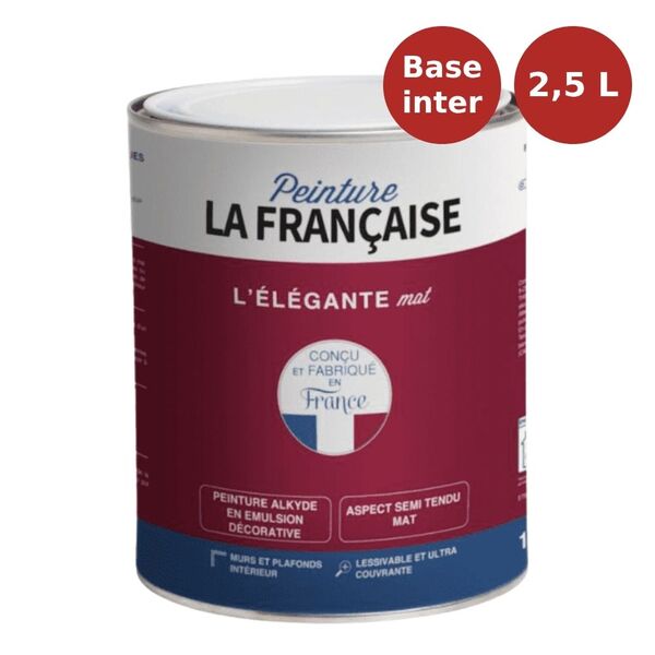 Peinture murs et plafonds base neutre L'Élégante mate 2,5L PLF00037