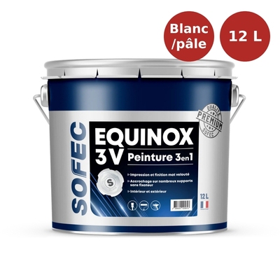 Peinture multisupport impression et finition Equinox 3V Blanc/Pâle 12L PLF00176